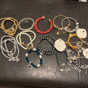 Assorted Women’s Fashion Charm Bracelets - Set of 19